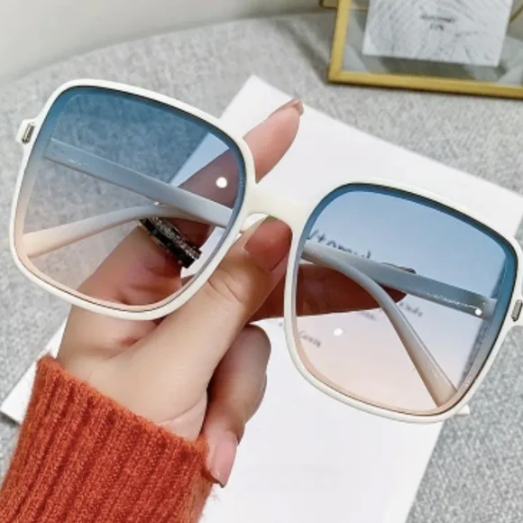 Accessories | Nib White Frame Ombre Sunglasses | Poshmark